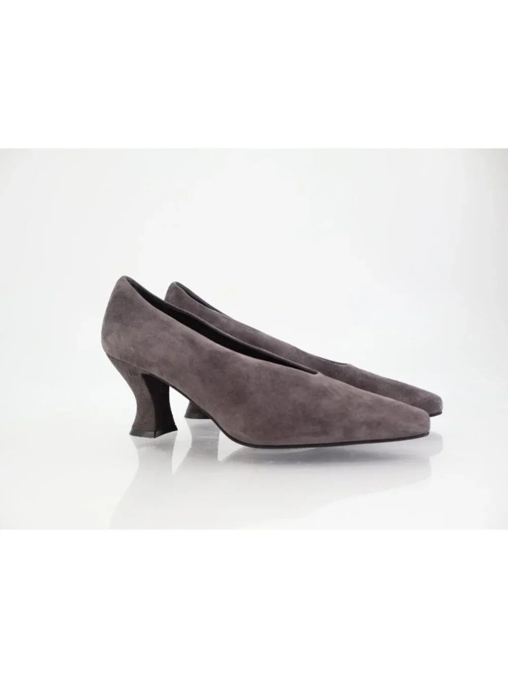 Jeffrey Campbell Hints Pump Gray Suede Pointed Kitten Heel Size 10 Slip On Shoes